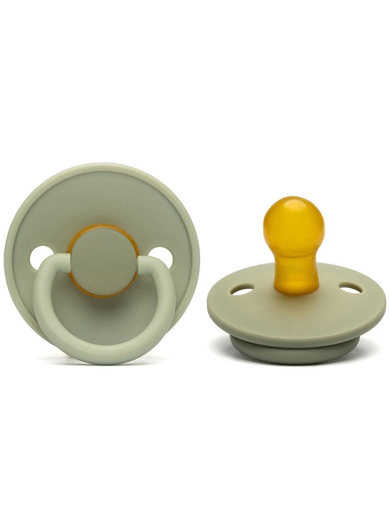 Gonice 2-Pack Natural Soft Baby Pacifier Latex Soother with Foldable Handle and Double Ventilation Holes BPA Free Baby Teether S(0 to 6 Months) - Image 1